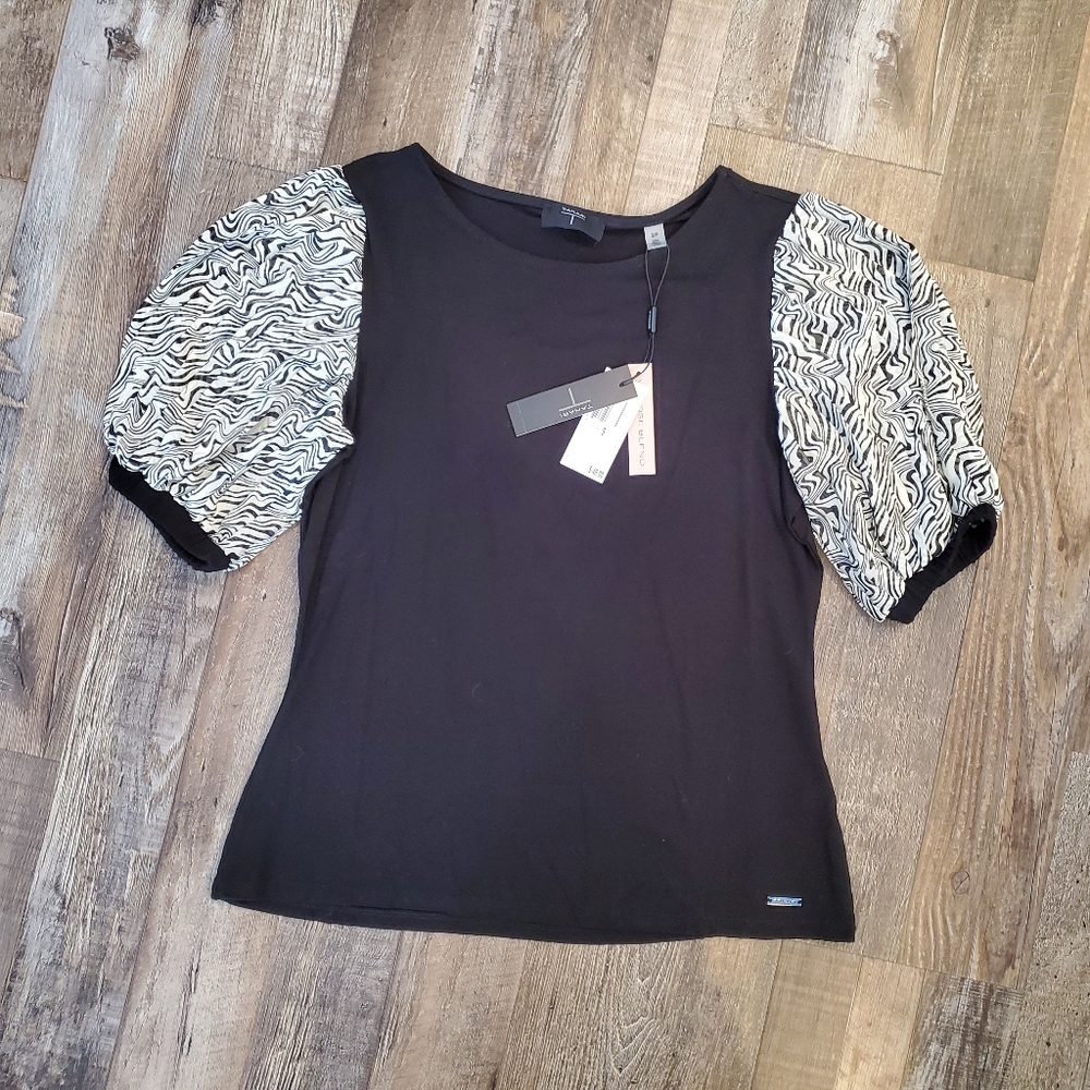 Tahari black blouse
